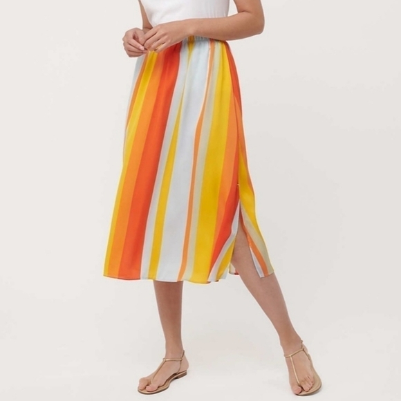 LOFT Dresses & Skirts - Loft Striped Pull On Midi Skirt XL